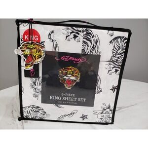 NEW Ed Hardy 6-piece sheet set, KING SIZE tattoo‎ artist flash art y2k punk goth